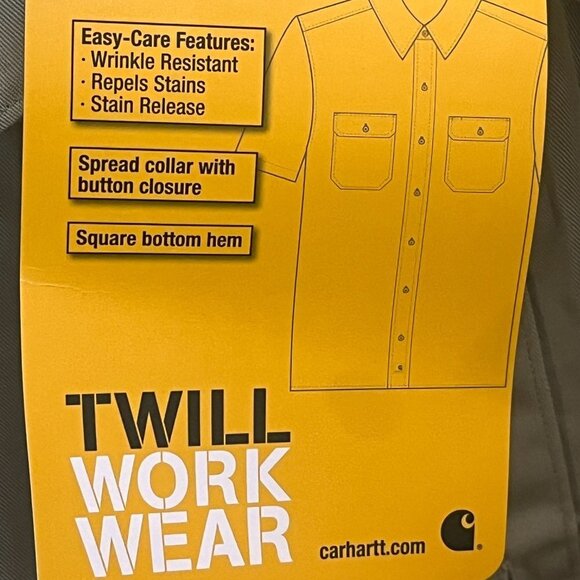 Carhartt Shirt Mens XL Heavy Twill Work Wear Outdoor Utility Button Up Easy Care - Picture 9 of 9